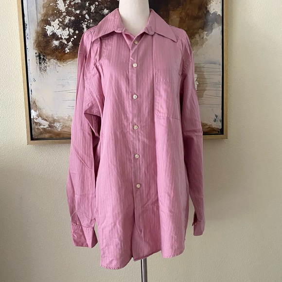 Alfani salmon colored button down shirt size Medium EC - Picture 1 of 8